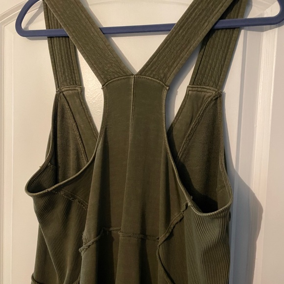 Anthropologie Palmra Moss Green Racerback Jumpsuit with Wide-Leg Design - Picture 3 of 11